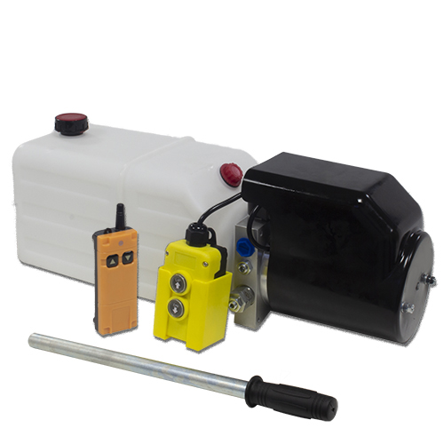 12V DC Single Acting Hydraulic Power pack with 7L Tank, Back Up Hand Pump & Wireless Remote 1.6KW 12V DC Single Acting Hydraulic Power pack with 7L Tank, Back Up Hand Pump & Wireless Remote 1.6KW