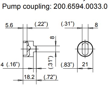 Bucher UP100 AC Pump Coupling 0.25Kw-1.5Kw E131, E132, E133
