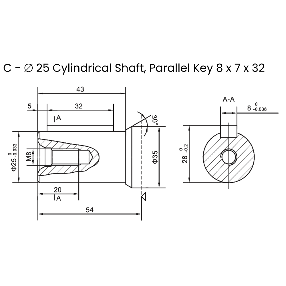 50CC, 2 Bolt Mount, 25mm Parallel Keyed Shaft, Low Speed High Torque Hydraulic Motor 50CC, 2 Bolt Mount, 25mm Parallel Keyed Shaft, Low Speed High Torque Hydraulic Motor