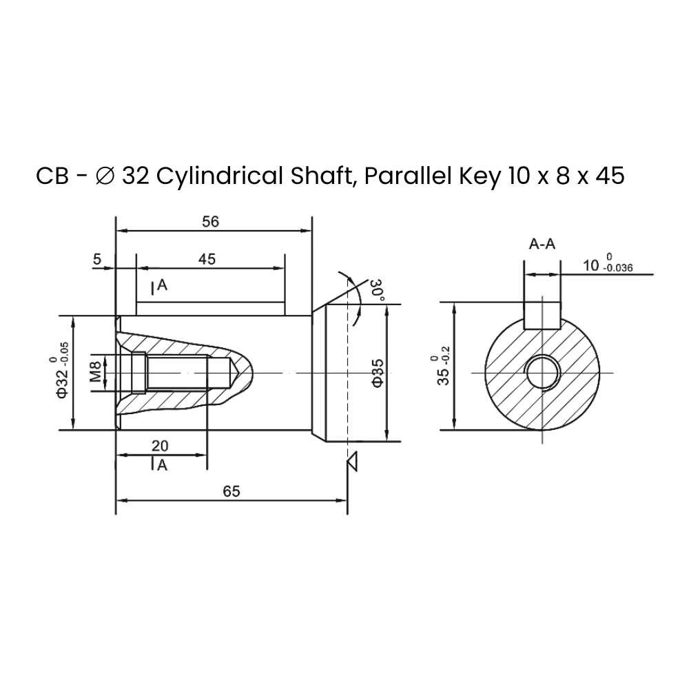 50CC, 2 Bolt Mount, 32mm Parallel Keyed Shaft, Low Speed High Torque Hydraulic Motor 50CC, 2 Bolt Mount, 32mm Parallel Keyed Shaft, Low Speed High Torque Hydraulic Motor