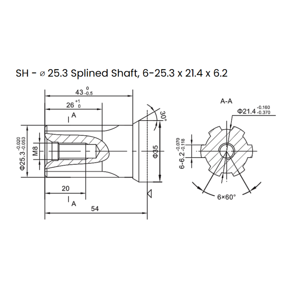 50CC, 2 Bolt Mount, SAE 1 inch 6B Splined Shaft, Low Speed High Torque Hydraulic Motor 50CC, 2 Bolt Mount, SAE 1 inch 6B Splined Shaft, Low Speed High Torque Hydraulic Motor