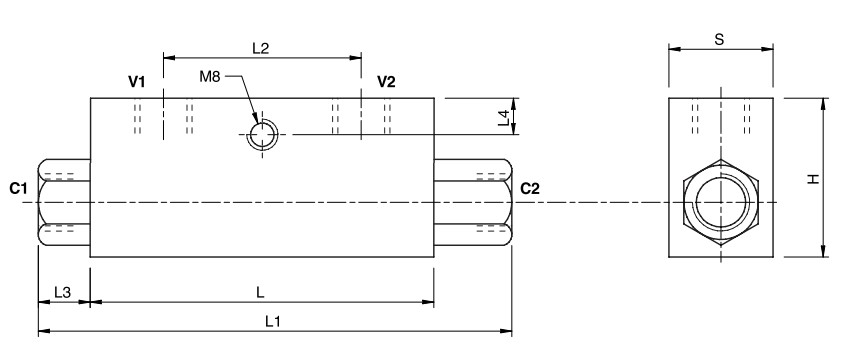 Hydraulic Single Pilot Operated Check Valve, VBPSE 3/8 L 4 VIE