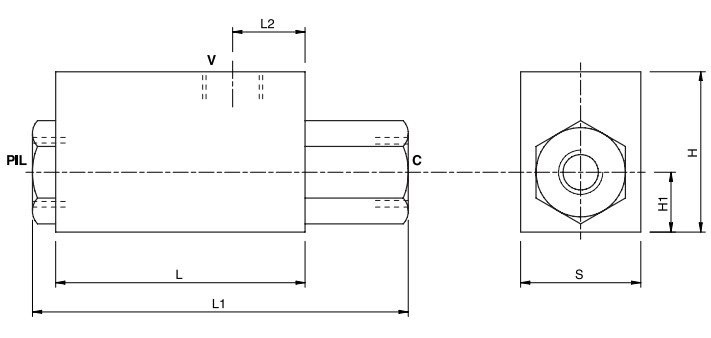 Hydraulic Single Pilot Operated Check Valve High Pilot Ratio, VBL/3 SE 1/4