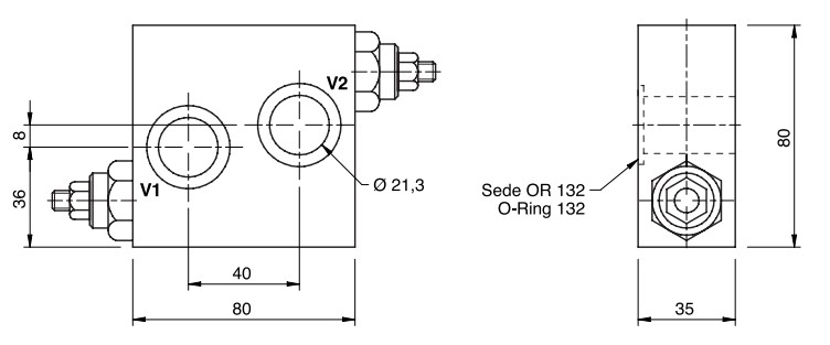 Hydraulic Dual Cross Line Relief Valve For Sam hydraulic Motors 10-180BAR, AG-AR, VAU 1/2 AG - AR