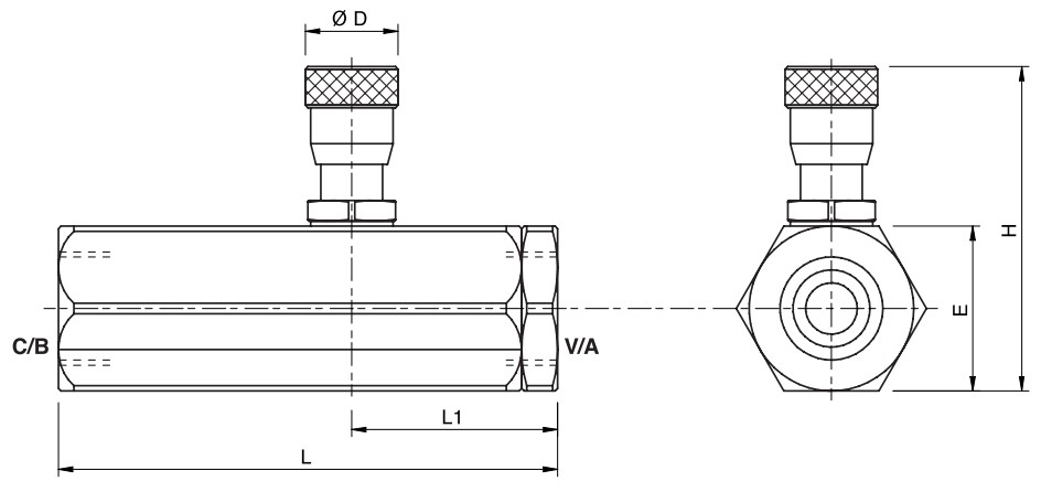 Hydraulic Compensated Flow Control Valve c/w Check, VRFU 90 1/4 Compensated