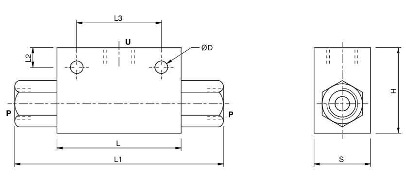 Hydraulic Shuttle Valve, VU2P 1/4