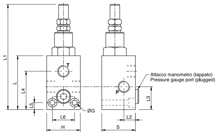 Hydraulic Relief Valve, VMP 3/8, 80-300 Bar, Standard