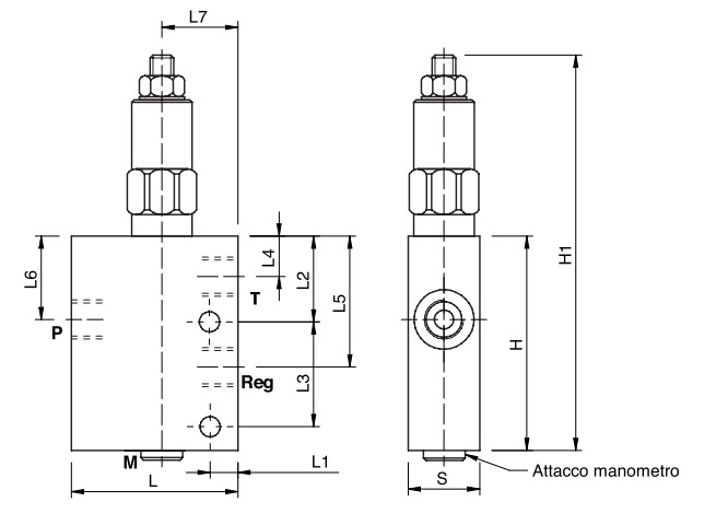 Hydraulic Direct Acting Pressure Reducing Valve, VRP 3/8, 35-180 Bar, Standard