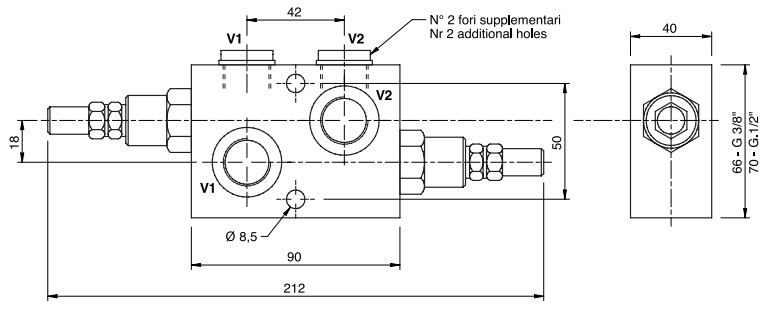 Hydraulic Cross Line Relief Valve, VMPDI 3/8,80-300 Bar, Standard