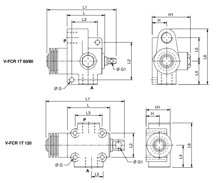 Hydraulic End Of Stroke Valve, 3/8 BSP, Normally Open, V-FCR 1T 60