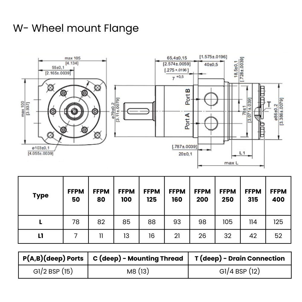 80CC, Wheel Mount, 25mm Parallel Keyed Shaft, Low Speed High Torque Hydraulic Motor 80CC, Wheel Mount, 25mm Parallel Keyed Shaft, Low Speed High Torque Hydraulic Motor