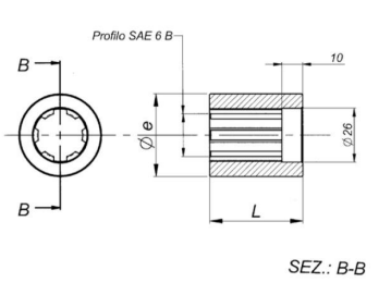 Danfoss Splined Coupling 45mm Length x 40mm OD