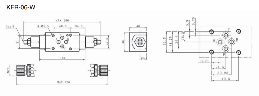 Vincke Hydraulic Cetop 3 Modular Flow Control Valve, Meter Out on A & B Port
