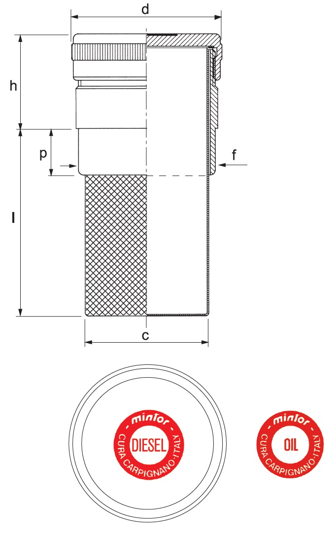 Hydraulic hermetic filling plug 1 BSP for use with Oil