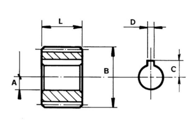 14 Tooth Splined Coupling, Cylindrical Bore Pump Connection For Group 2 Pump, 4mm Keyway