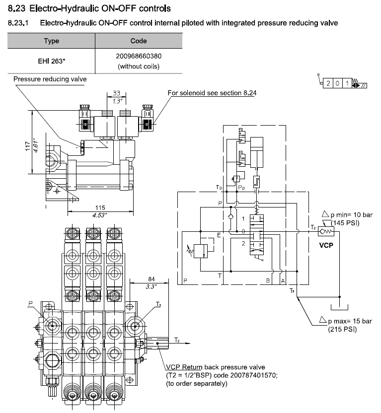 Bucher HDS1515K33A263L100 12VDC D/ACT S/RET C/W 263 SOLENOID KIT