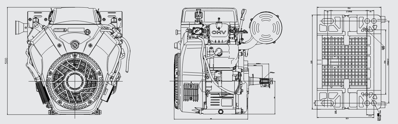 Loncin LC2V80FD5, 24 HP Twin Petrol Engine, Electric Start