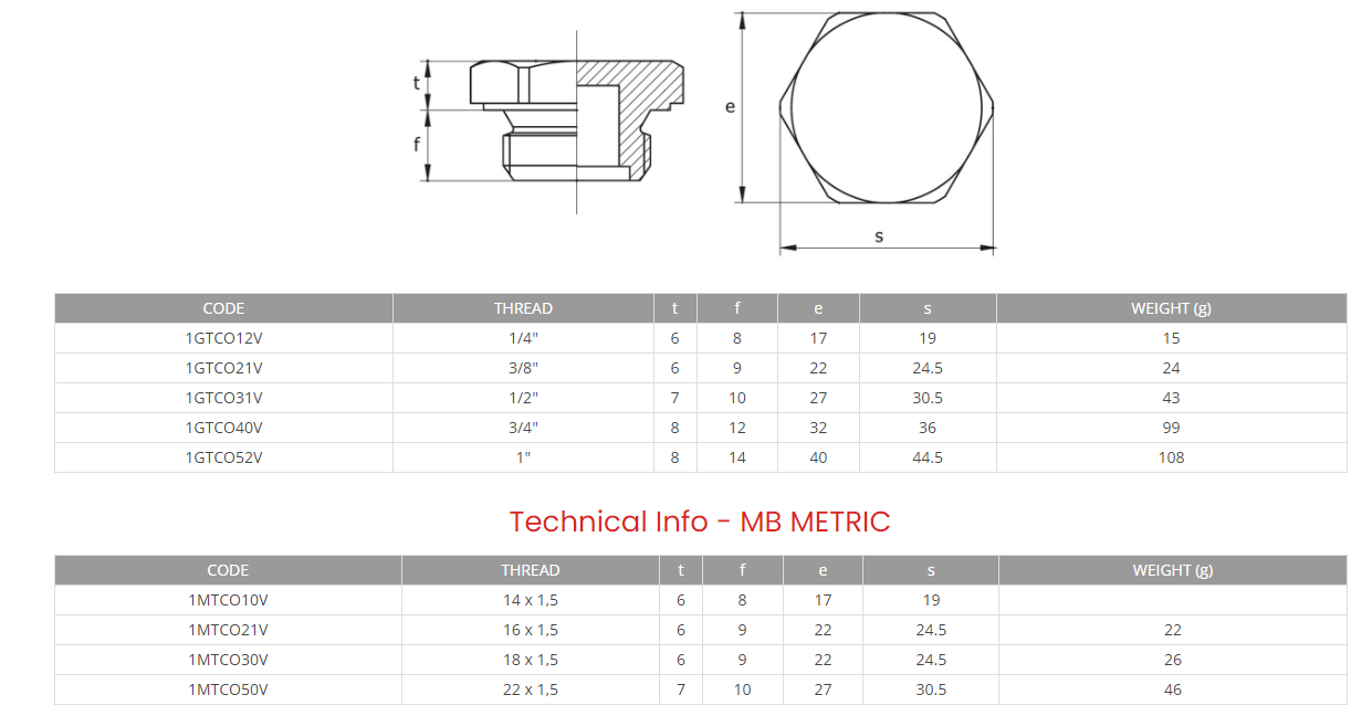 Steel Closing Plug 1/4 BSP TC/V