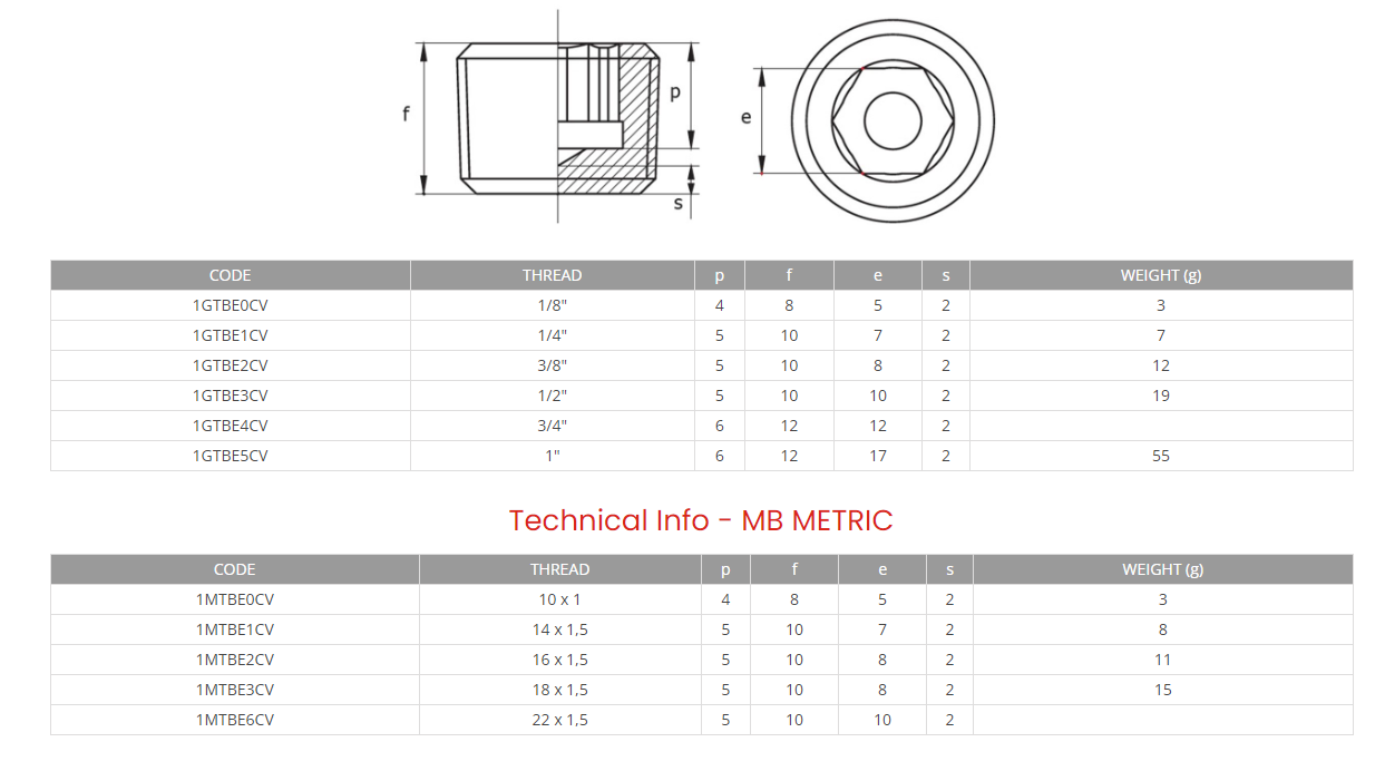 Steel Zinc-coated steel conical plug DIN 906 with hex slot 1/8 BSP TCEC/V