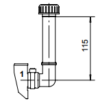 Bucher Suction Pipe to fit UP100 Length 11.5cm