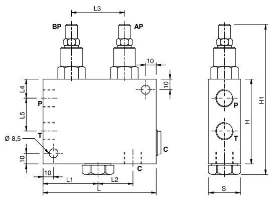 Hydraulic Non-Stop Valve For Ploughs And Sub Soil Tillers 3/8 With Non-Stop Feature, VNS 3/8