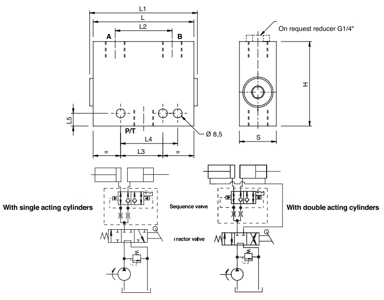 Hydraulic Valve for Row Marker on Seeding Machine, VDSF 3/4-16 UNF