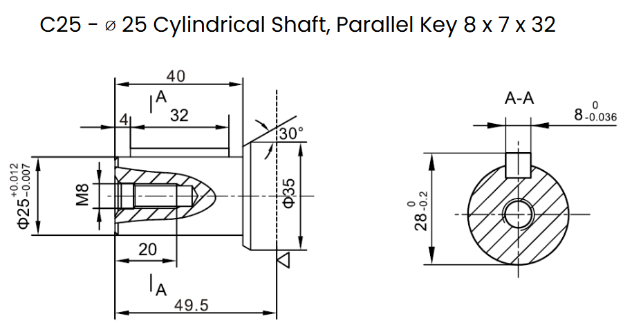Flowfit Hydraulic Motor 200,0 cc/rev Magneto Mounting Flange 25mm Parallel Keyed Shaft
