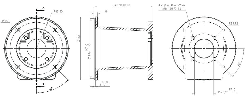 Petrol Engine Bell Housing for 4 Bolt Hi-Lo Pump to Honda GX240, GX270 GX340, GX390 and Loncin G240, G270, G340, G390