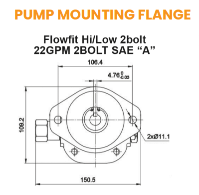 Petrol Engine Bell Housing for 2 Bolt 22GPM Hi-Lo pump for Honda engine GX240, GX270 GX340, GX390 and Loncin engine G240, G270, G340, G390