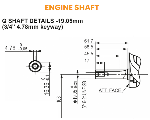 Petrol Engine Drive Coupling, Engine Half, For Hi-Lo Pump, To Suit 3/4 (19mm) Engine Shaft