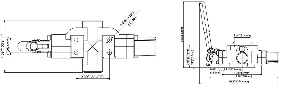 Flowfit 1 Bank, 3/4 BSP, 136 L/min Auto Kick Out, Evolution Log Splitter Lever Valve