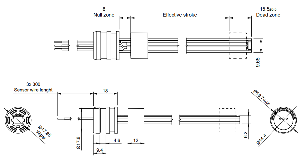 PS6500 Sensor Dimensions Diagram