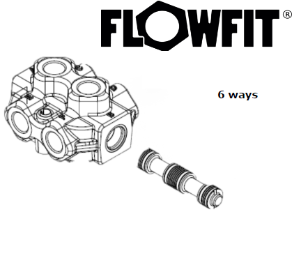 Walvoil Spool B DFE102/6 Flow in E and F. C and D closed in pos. 1, Ports closed in transit position