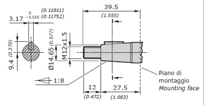 Galtech Hydraulic Gear Pump, Gp2, 4.0CC, Clockwise, 30mm Inlet & 30mm Outlet Flanged Ports, EU 4Bolt 1/8 Taper