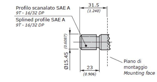 Galtech Hydraulic Gear Pump, Gp2, 4.0CC, Clockwise, 30mm Inlet & 30mm Outlet Flanged Ports, SAEA 2Bolt 9th Spline