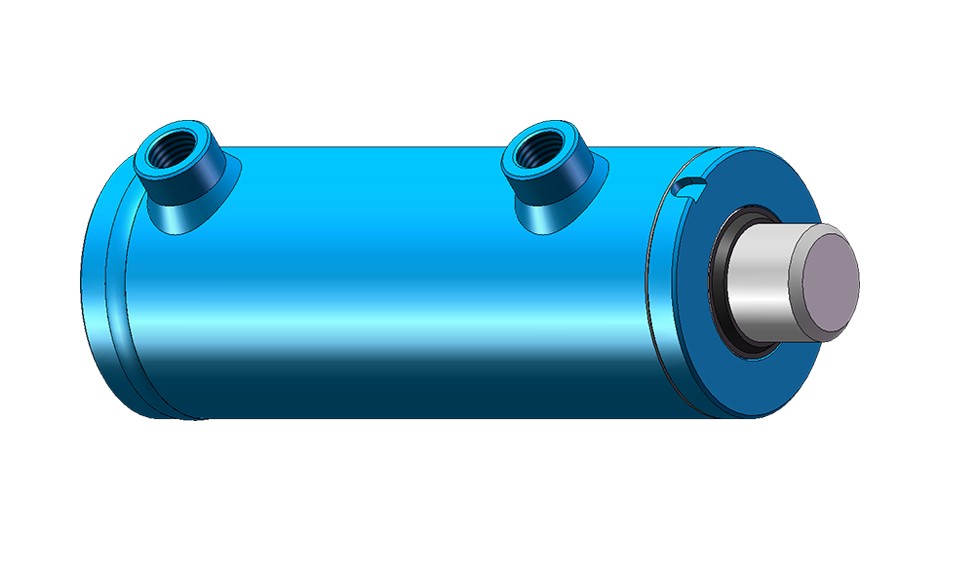 PLAIN BASE END, PLAIN ROD, DOUBLE ACTING HYDRAULIC CYLINDER