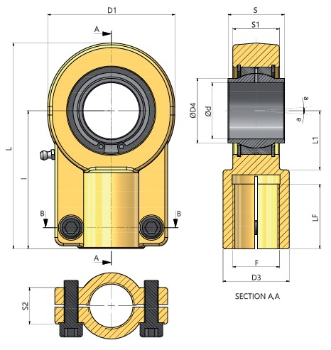 BALL JOINT DIN24338 / ISO6982 FOR THREADED ROD CYLINDERS