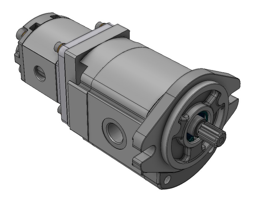 Group 2 to Group 1 Hydraulic Tandem Pump - 26 CC - to 9.8 CC - Clockwise Rotation - SAEA 2Bolt 9T Shaft