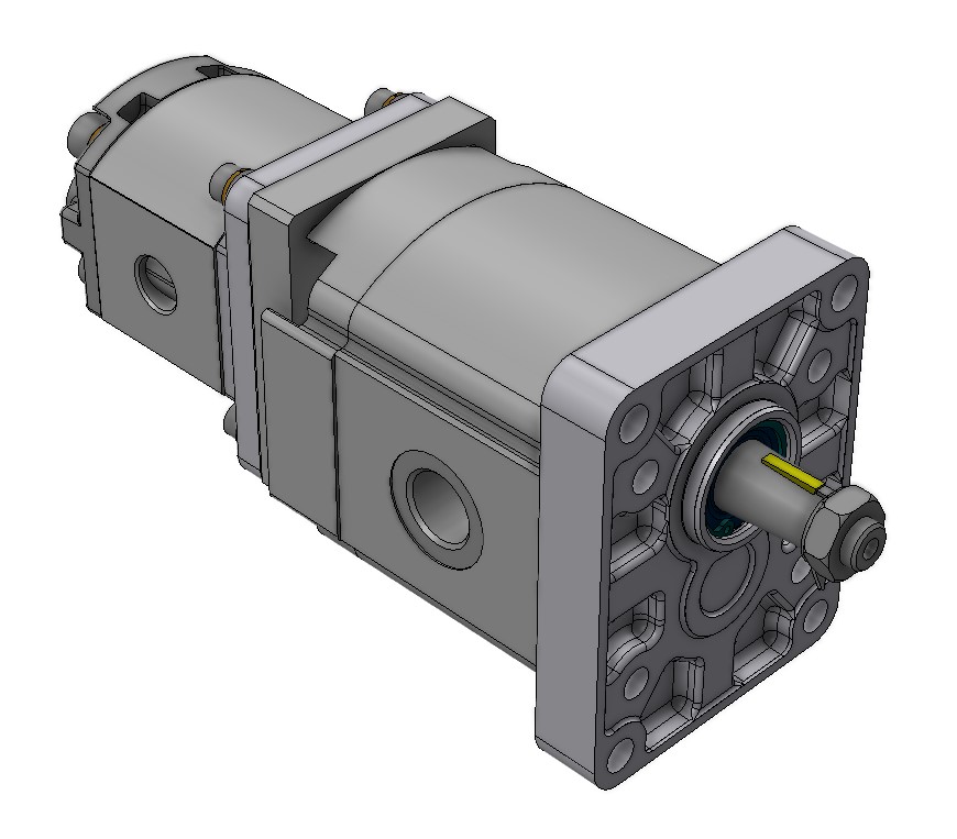 Group 2 to Group 1 Hydraulic Tandem Pump - 26 CC - Clockwise Rotation to 9.8 CC - Clockwise Rotation