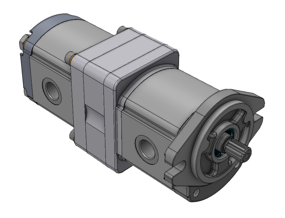 Group 2 to Group 2 Hydraulic Tandem Pump - 26 CC - to 26 CC - Clockwise Rotation - SAEA 2Bolt 9T Shaft