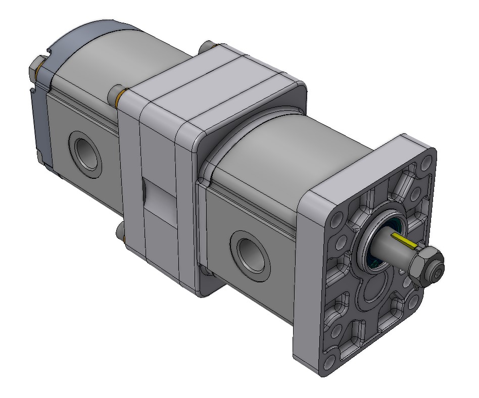 Group 2 to Group 2 Hydraulic Tandem Pump - 26 CC - Clockwise Rotation to 26 CC - Clockwise Rotation