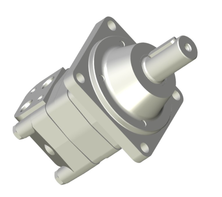 M+S Hydraulic Motor 80 CC/Rev, 4 bolt wheel mount, 32mm straight keyed shaft.