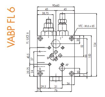 Hydraulic Two Pump "Hi-Low" Unloading Valve, Cetop 3 Manifold, VABP FL 6