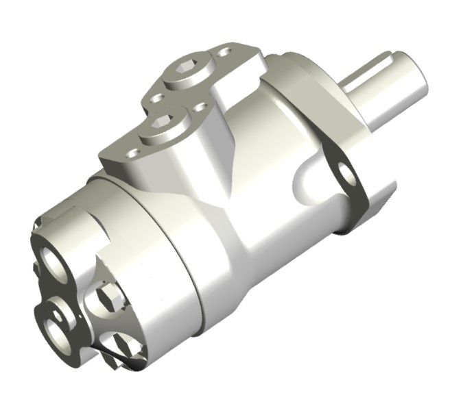 M+S Hydraulic Motor, 50 cc/rev, 25mm straight keyed shaft, 2 bolt mount. with high pressure shaft seal, rear ported.