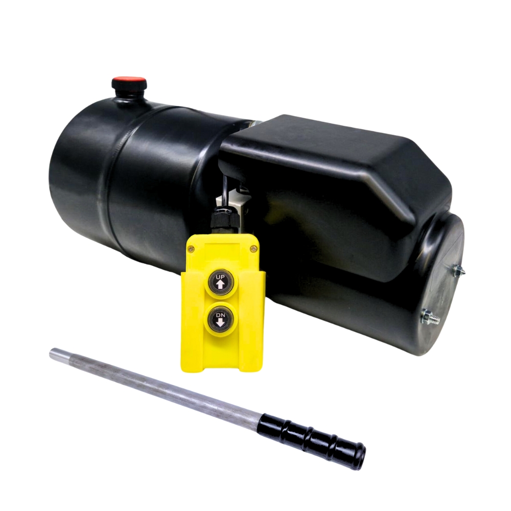 Flowfit 24V DC Single Acting Hydraulic Power Pack 2KW With 4L Steel Tank & Back Up Hand Pump