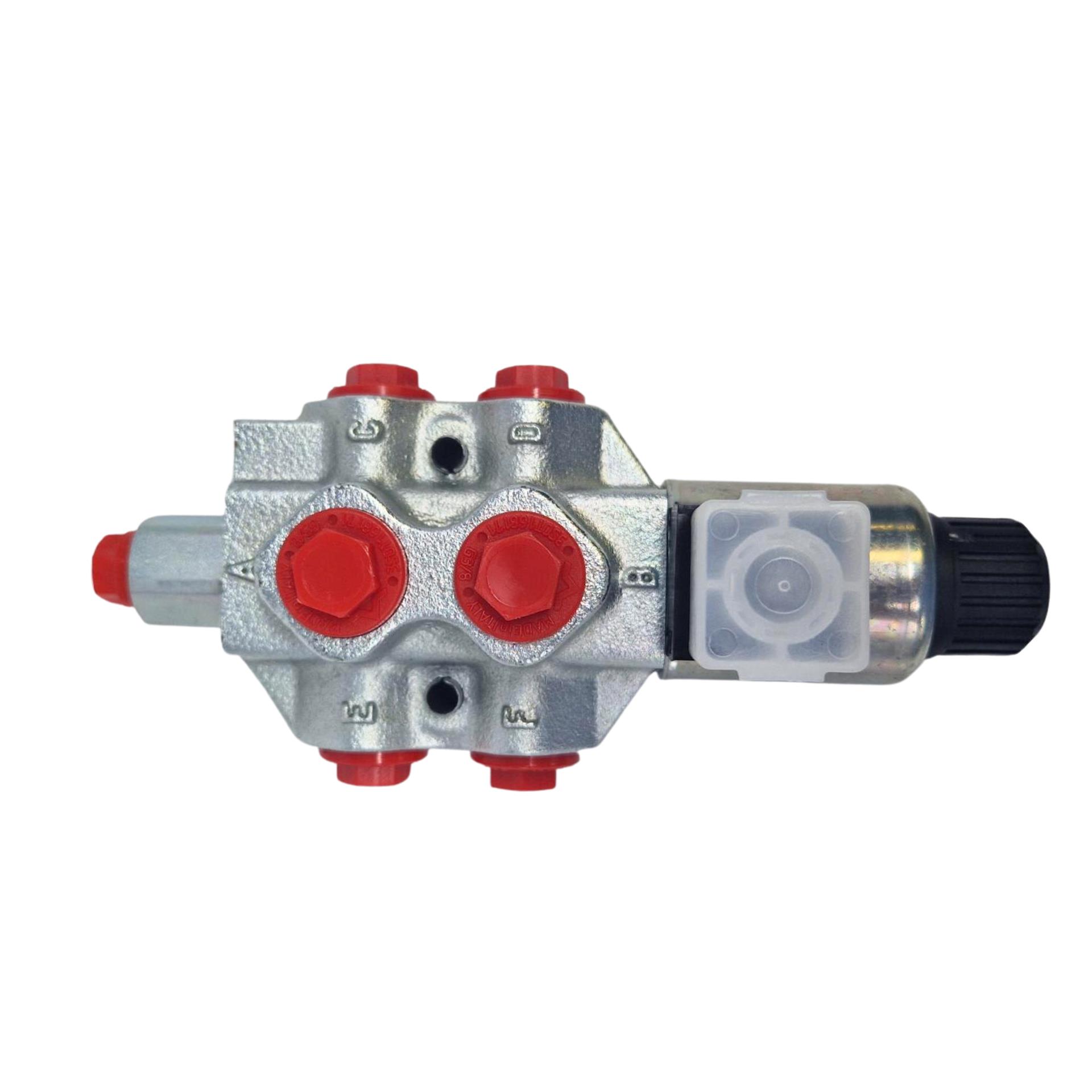 Walvoil, 12V DC, 6 Ways, 3/8" BSP, Closed, H Spool, Drain Port, Galvanized Solenoid Diverter Valve, DFE052/6H18ES-Y201-12VDC-CRZ