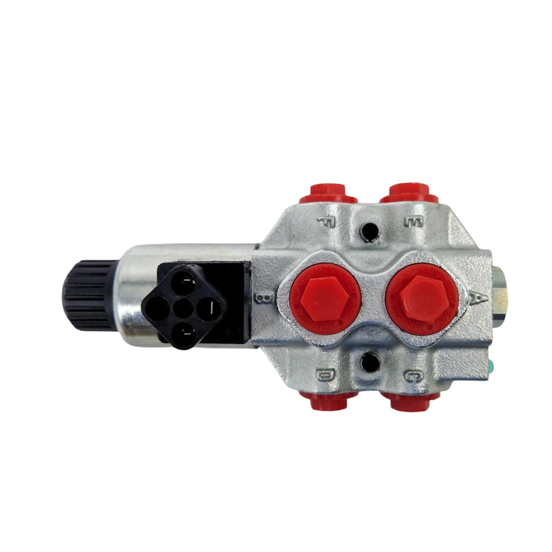 Walvoil, 12V DC, 6 Ways, 3/8" BSP, Open, Galvanized Solenoid Diverter Valve, DFE052/6A18ES-W201-12VDC Walvoil, 12V DC, 6 Ways, 3/8" BSP, Open, Galvanized Solenoid Diverter Valve, DFE052/6A18ES-W201-12VDC