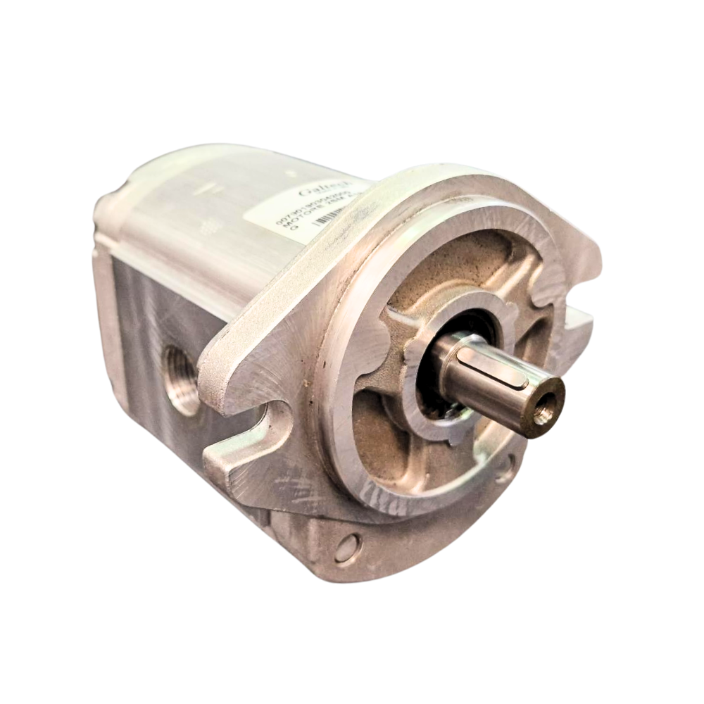 Galtech Hydraulic Gear Motor, Group 2, 19CC, Clockwise, 5/8"  Shaft, BSP Ports SAE 2 Bolt