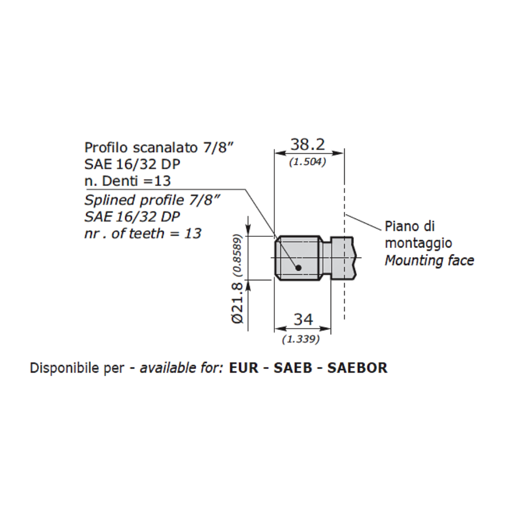Walvoil Hydraulic Gear Pump, Group 3, 19.3CC, Clockwise, 51mm Inlet & 40mm Outlet Flanged Ports, SAEB 2Bolt 13Tooth