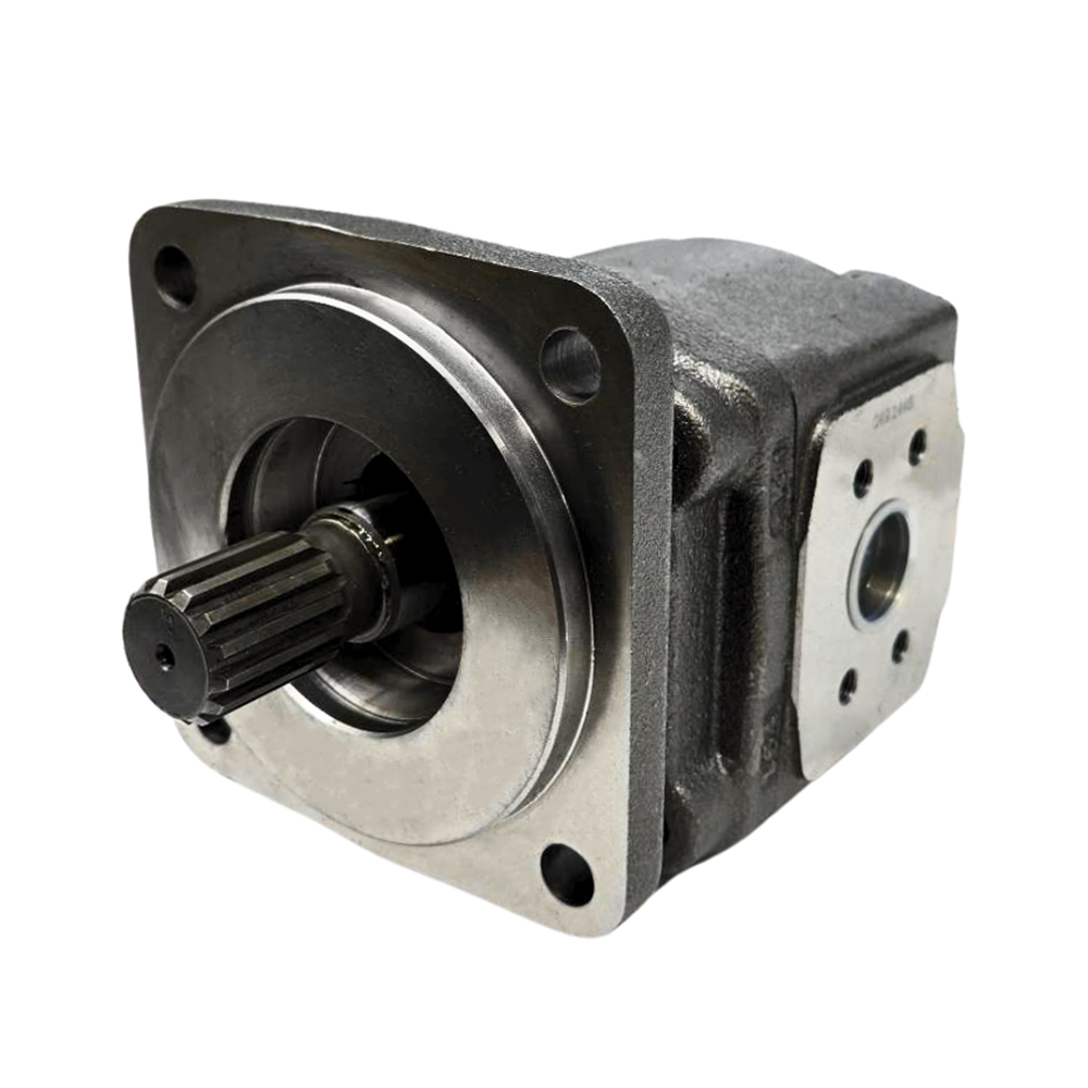 Walvoil 3TPW Hydraulic Cast Iron Gear Pump, Group 3, 52CC, Clockwise, SAE J5-1, 39mm Inlet & 25mm Outlet, SAEC4F 4 Bolt 14T Spline